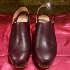 J Crew …Burgundy/Oxblood Women's Leather Clogs